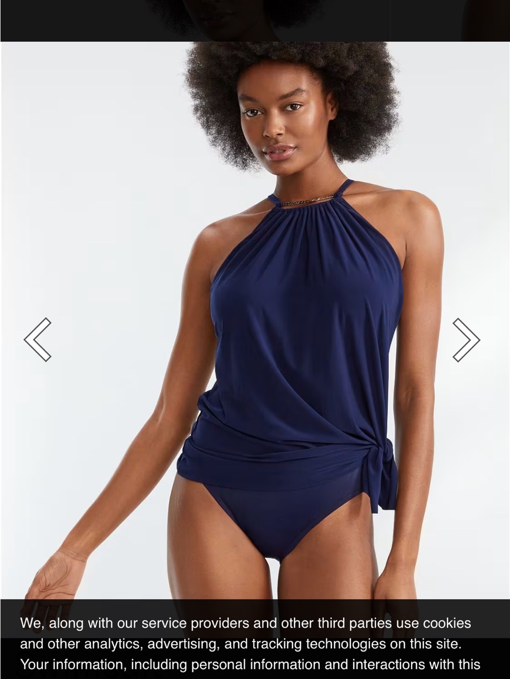 Magicsuit Parker Navy Halter One-Piece with Side Tie size 10 underwire